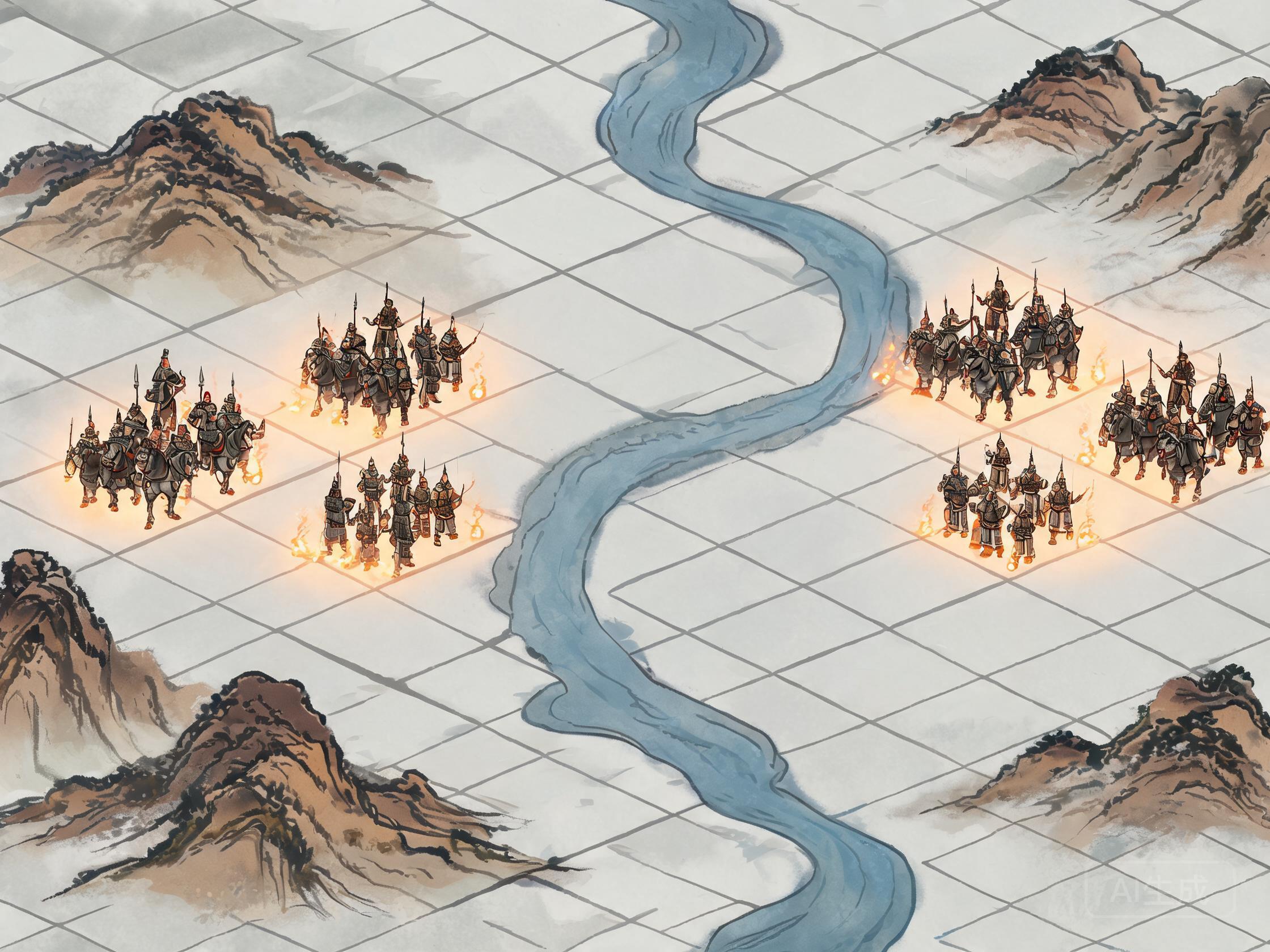 三国志战棋天下 方格战场排兵布阵画面